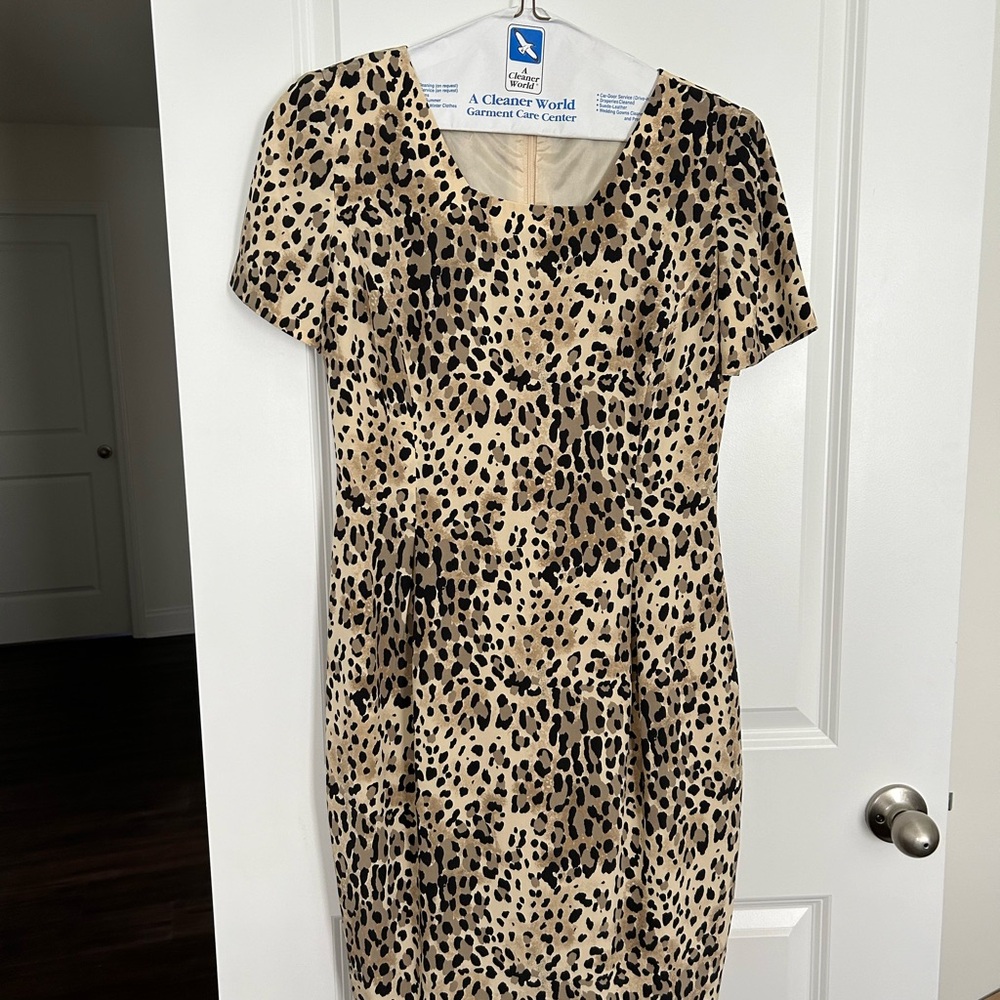 Silk leopard print dress